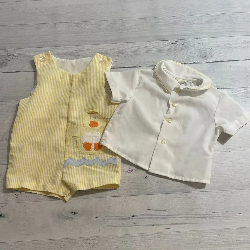 Good lad baby‎ yellow duck two piece romper 6-9 months